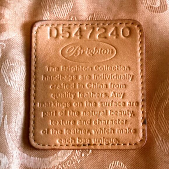 Brighton Sonny Moc Croc Patent Leather Organizer Wallet Shoulder Bag in Brown - Picture 7 of 10